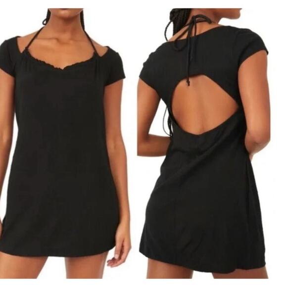 Free People Beach Vivi Mini with Back Cut-out in Black, sz S - Picture 1 of 9